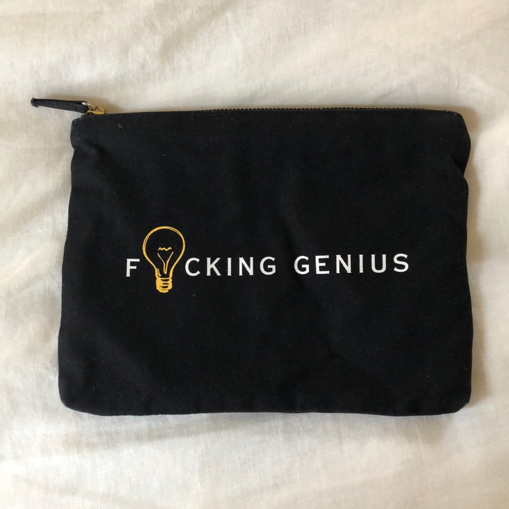 F*cking Genius cotton clutch